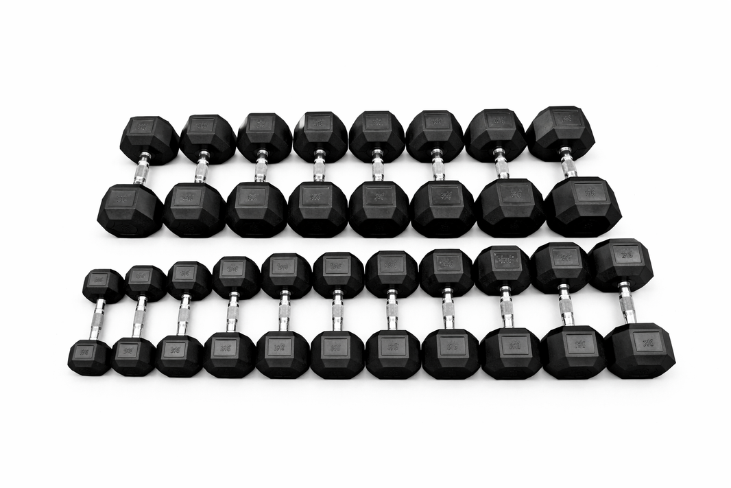 2.5kg - 30kg | Hex Dumbbell Set with Rack