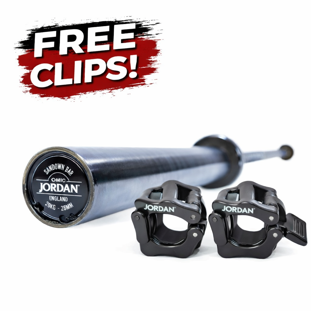 7ft Black Olympic "Shadow" Bar, 28mm Grip (900kgs/2000lb Tested) plus FREE clips