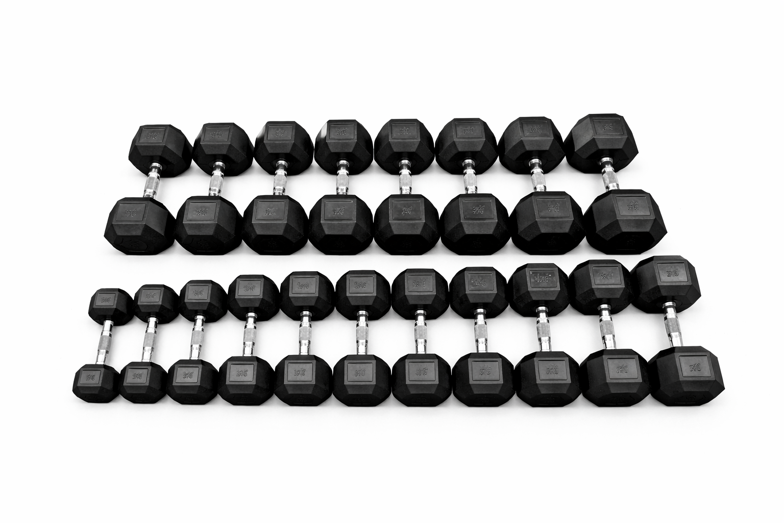 2.5kg - 30kg | Hex Dumbbell Set with Rack