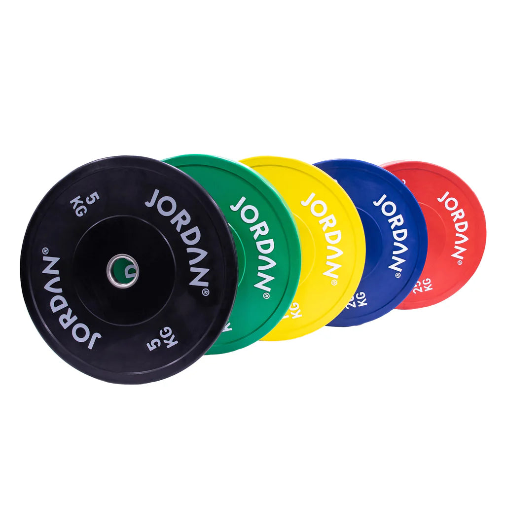 JORDAN® Coloured Rubber Bumper Plates SET 150KG